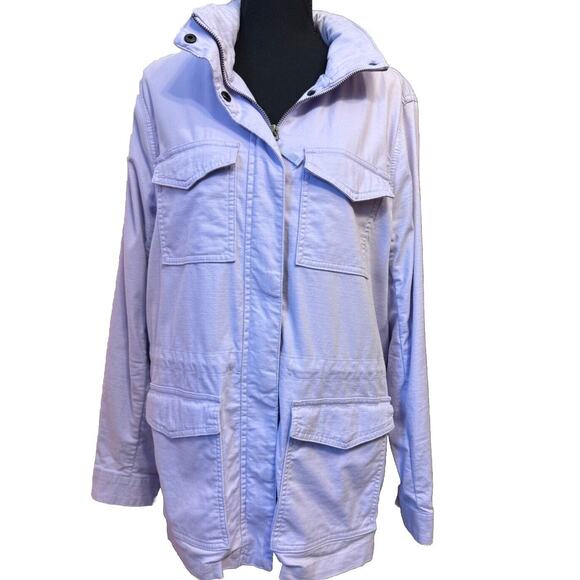 Lands' End Jackets & Blazers - Lands End Jacket Large Womens Lavender Lightweight Hidden Hood Packable Zip Up